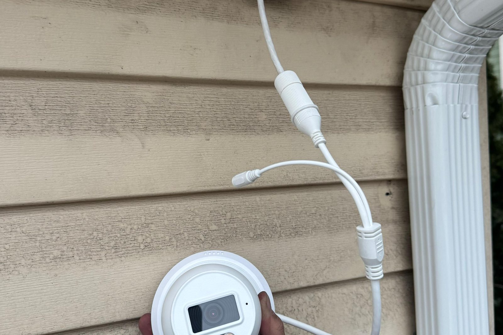 Security camera recording at night outside a New Jersey property